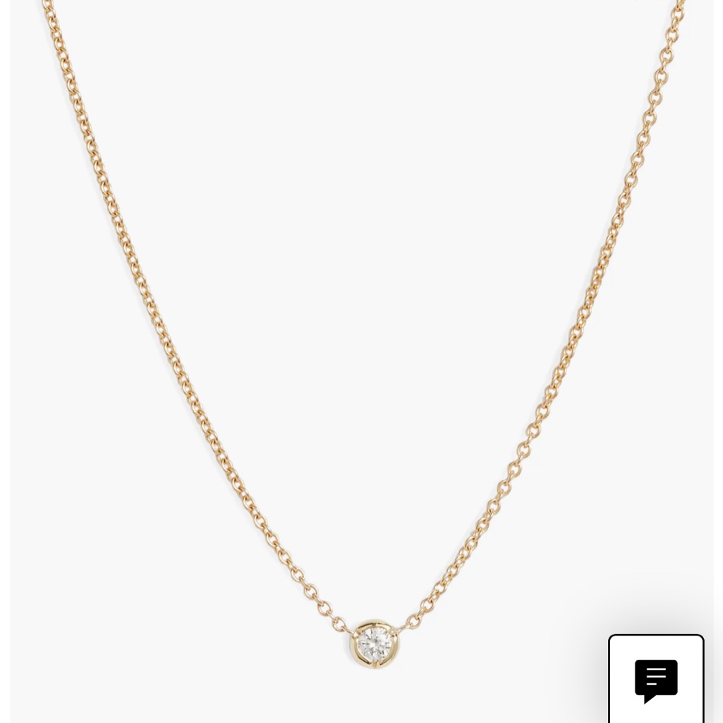 Bony Levy Nwot Petite Bezel Diamond Solitaire Necklace